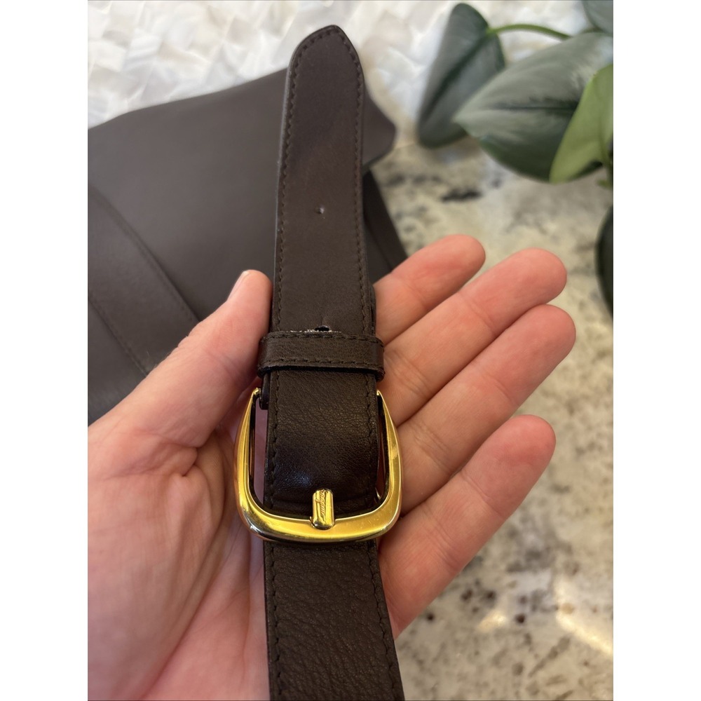 Ferragamo Gancini Shoulder Crossbody Bag Leather Dark Brown DH-217232 Italy - Picture 7 of 16